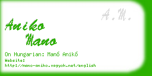 aniko mano business card